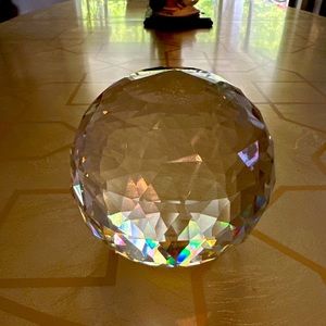 200mm Cut Crystal Ball Sphere Clear Faceted Ball Paperweight